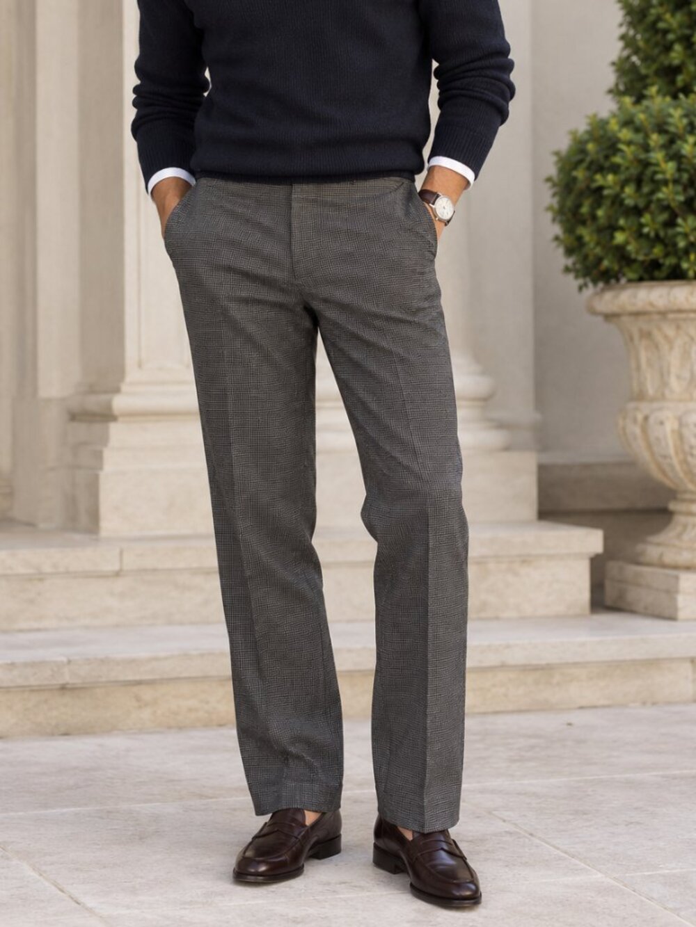 Well Hug Black & White Houndstooth Dress Pants Trousers